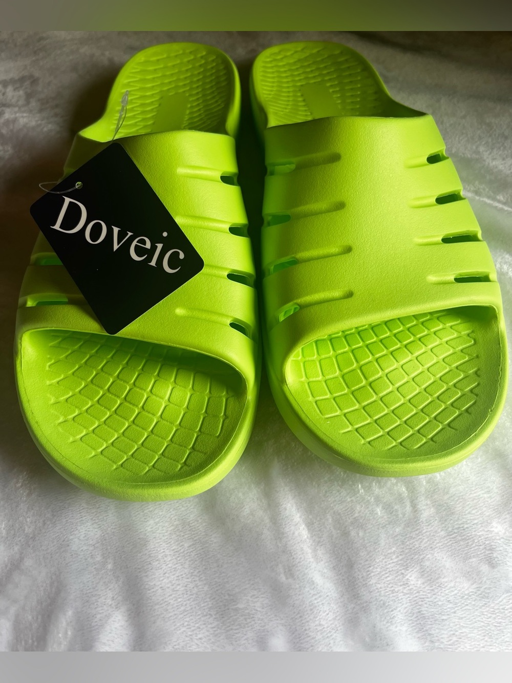 Doveic Men's Green Slide Sandals Slip-On Lightweight Casual